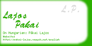 lajos pakai business card