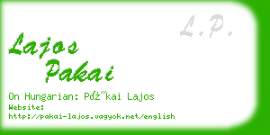 lajos pakai business card